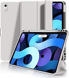 JKSML Case for iPad Air 5th Generation 2022 / iPad Air 4th Generation Case 2020 10.9 Inch with Pencil Holder, [Support Touch ID Auto Sleep/Wake], Trifold Stand Smart iPad Air 5/4 Case, Gray