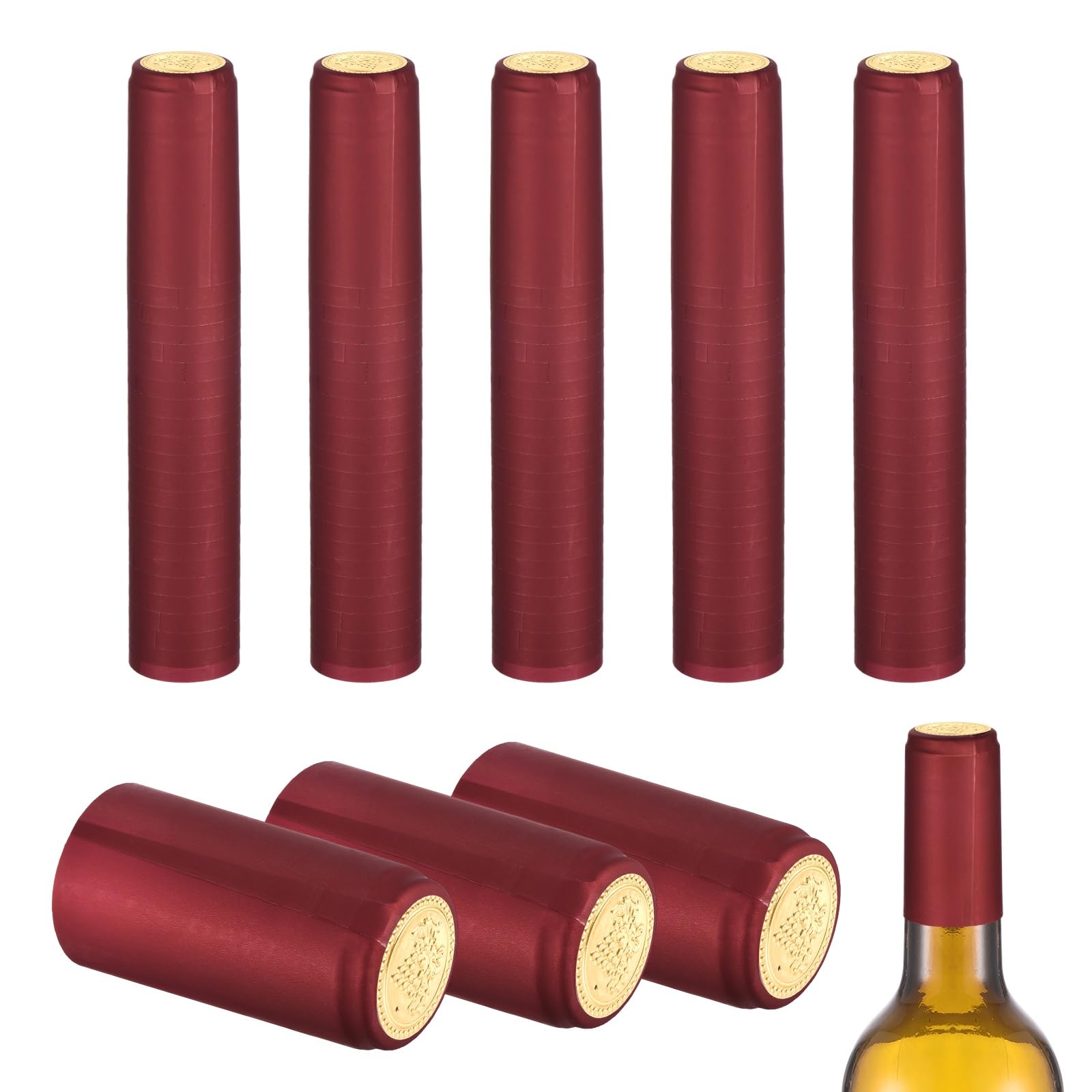 Capsules thermorétractables PVC raisin doré pour bouteille de vin maison, lot de 150