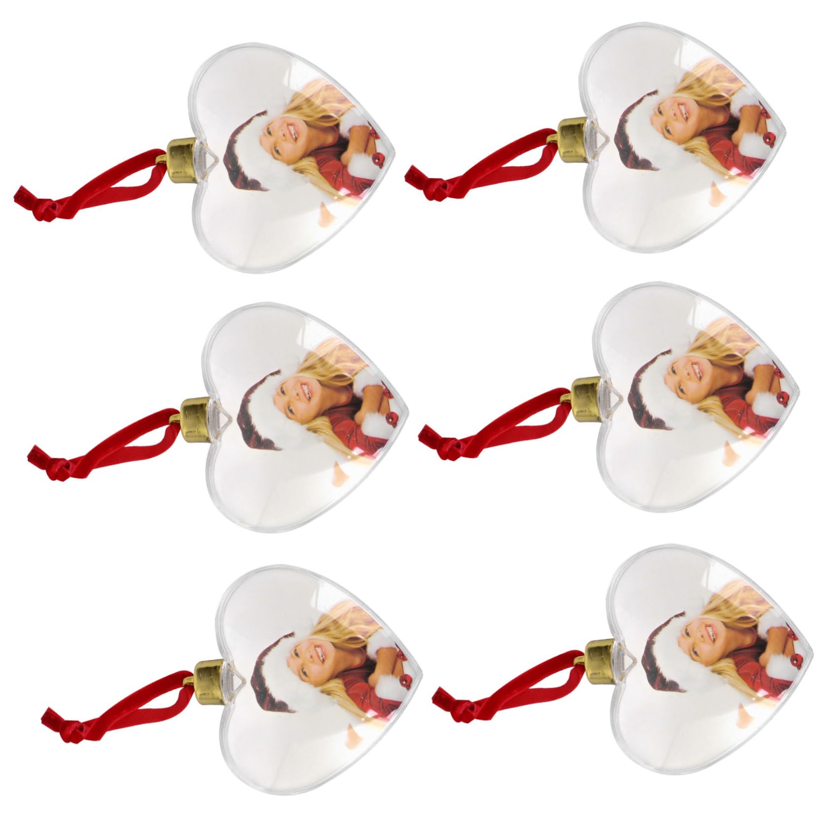 Holibanna Colgantes DIY para Fotos Transparentes de Plástico 6 Piezas Corazón 8,5 Cm Decoración de Fiesta Manualidades Colgantes para Adornos y Marcos de Fotos Personalizados