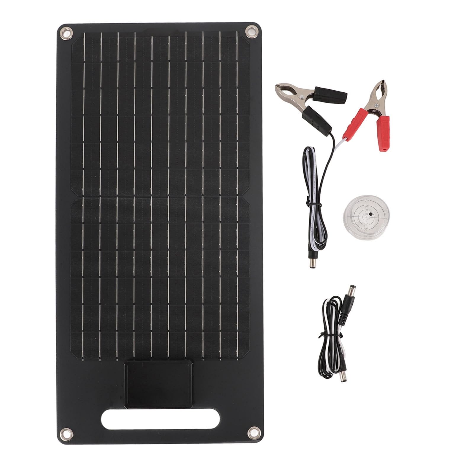 Buachois Kit Pannello Solare,50W 12V Portatile Pannello Solare Monocristallino ad Alta Efficienza con Cavo USB e Clip per Ricarica della Batteria del Veicolo