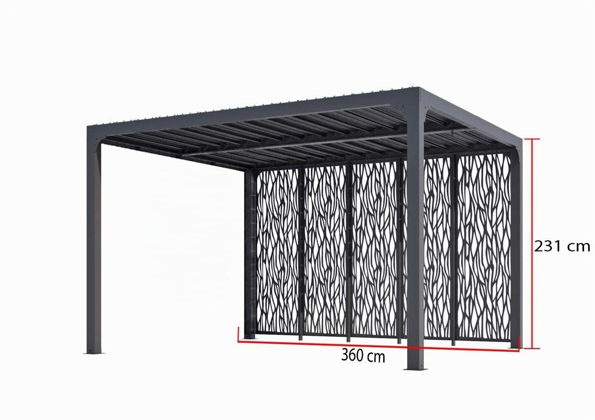 Pergola Bioclimatique 10.80m² Gris Anthracite - PER36M30BI