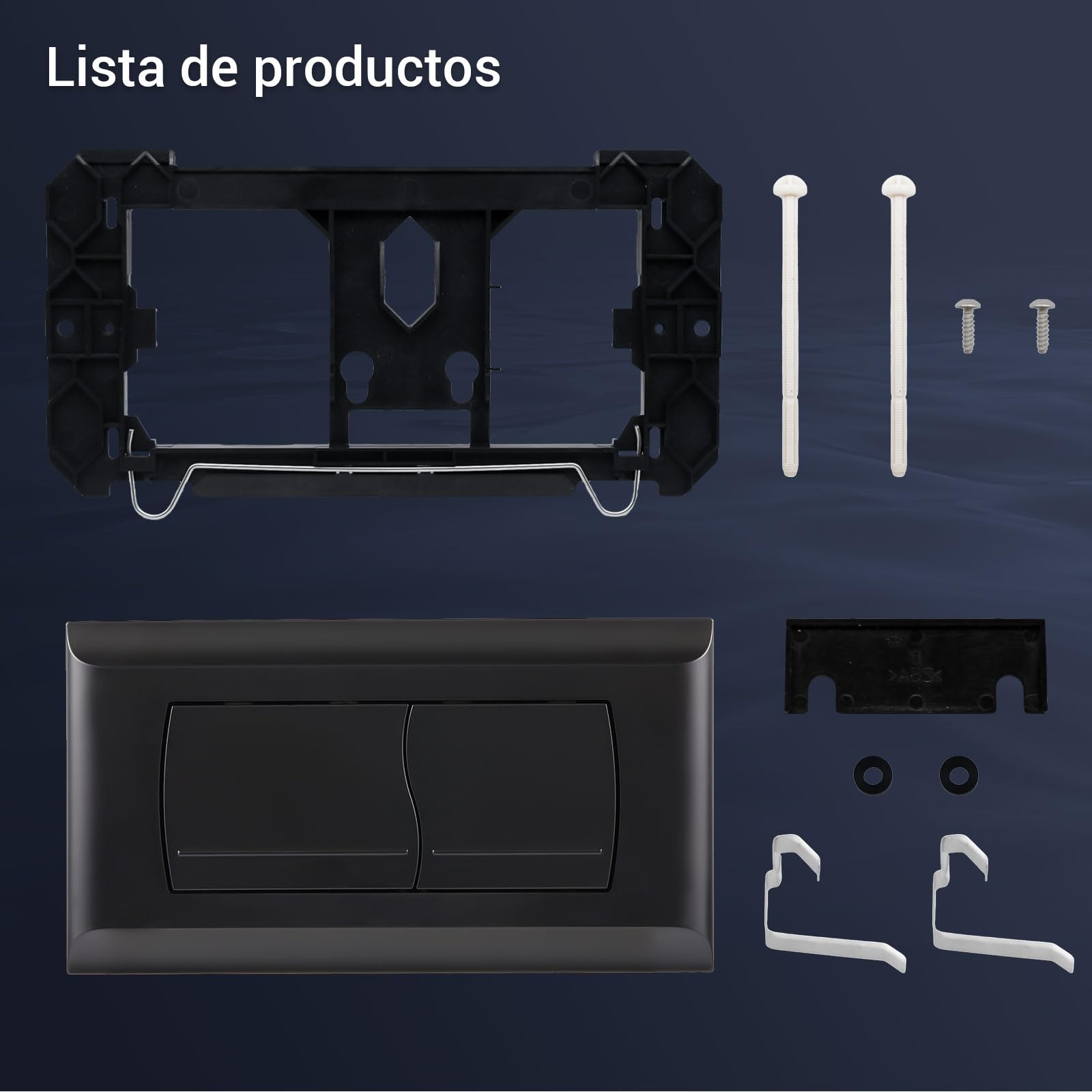 Empyreal Placa de Descarga para Cisterna de WC, Compatible con Geberit Twinline 30&UP130, Con el Kit de la Palanca de Descarga y Tornillos, Doble Función,340 x 185mm(Negro Mate)