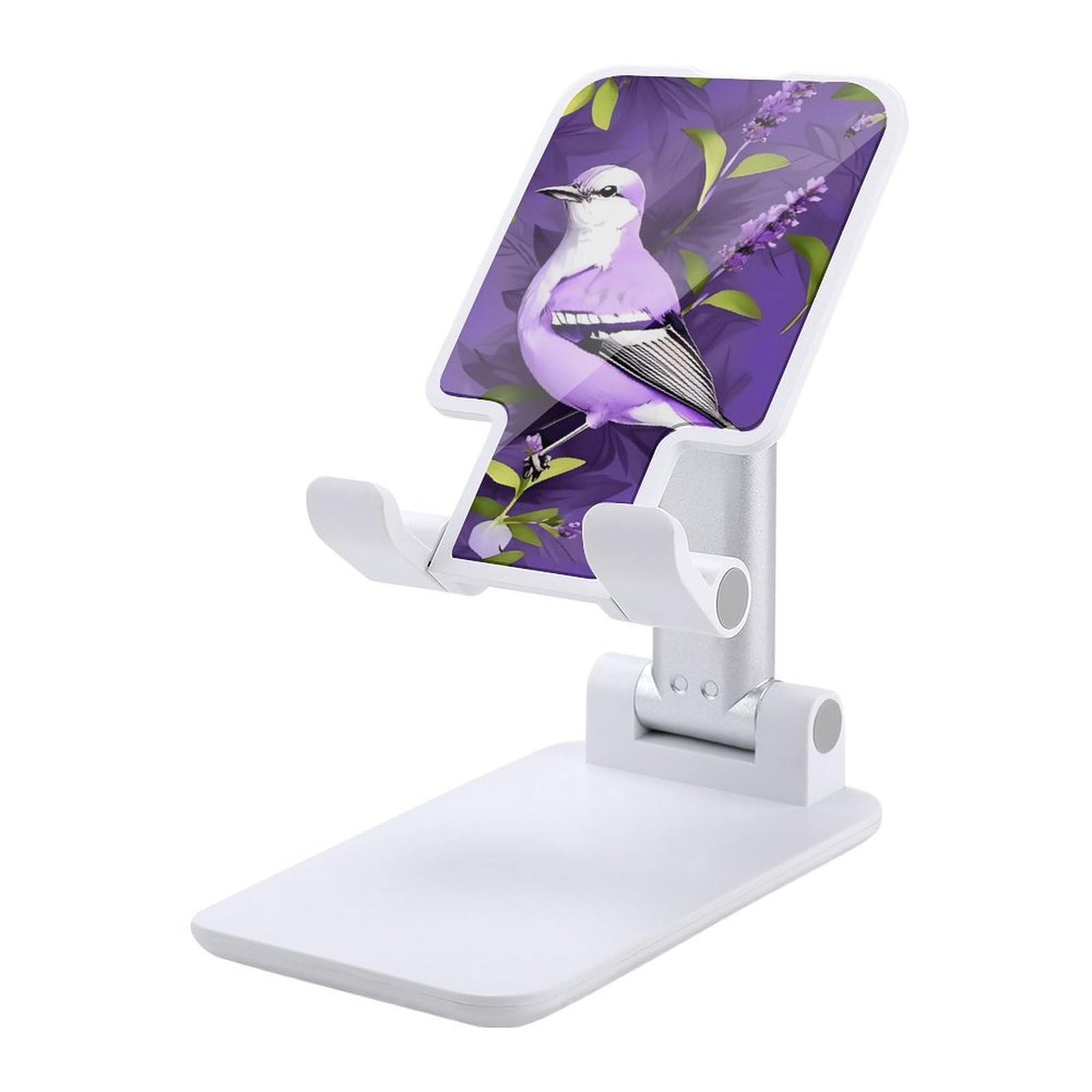 Support de téléphone réglable contre mal de cou pliable bureau lavande oiseau - 7