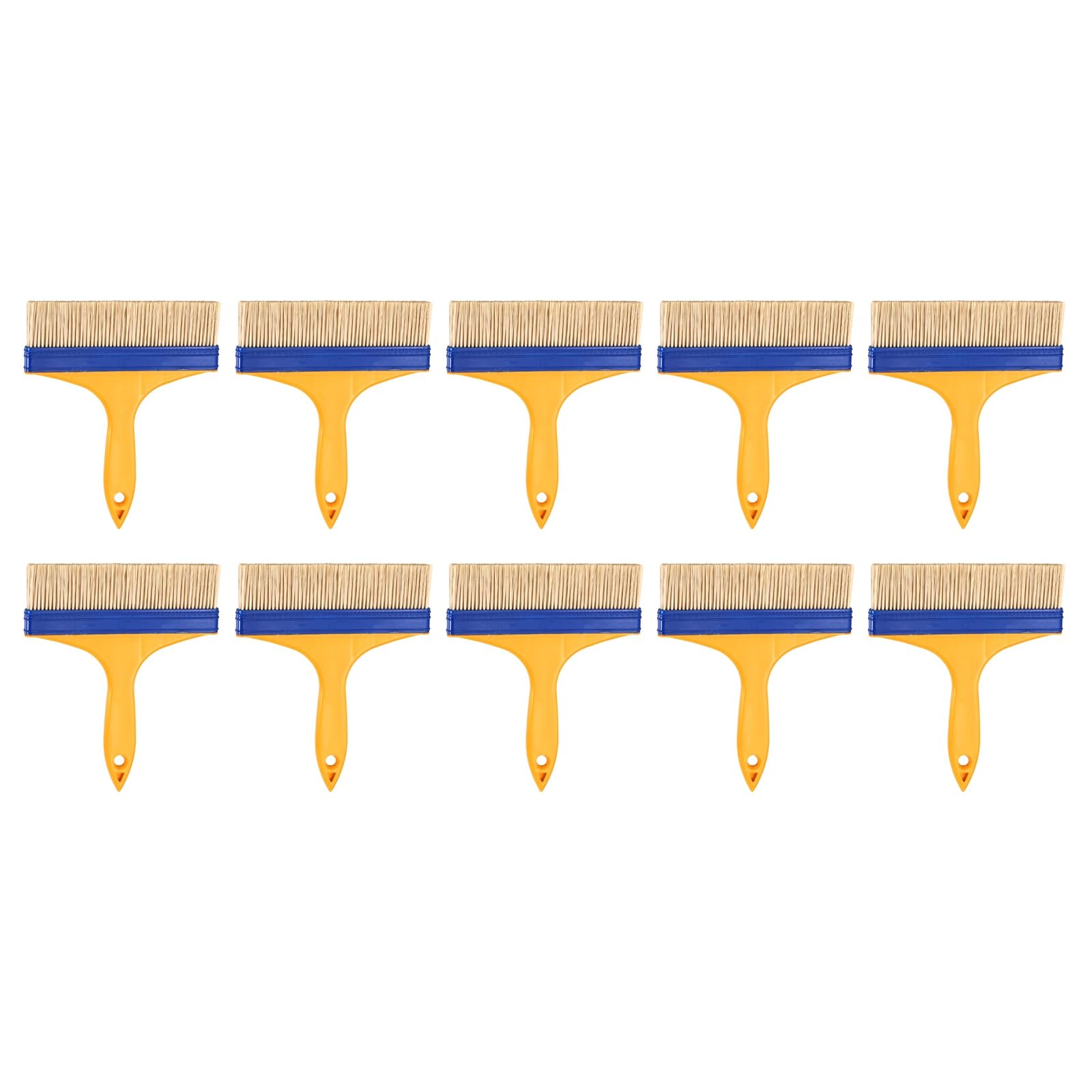 QUARKZMAN 14 Pinceles Pintura 7.5" Planos Sin Desprendimiento Cerdas Nylon con Mango Amarillo Plástico para Pinturas Arte Artesanía Barnices Pegamentos Gesso Paredes Muebles Vallas Terrazas
