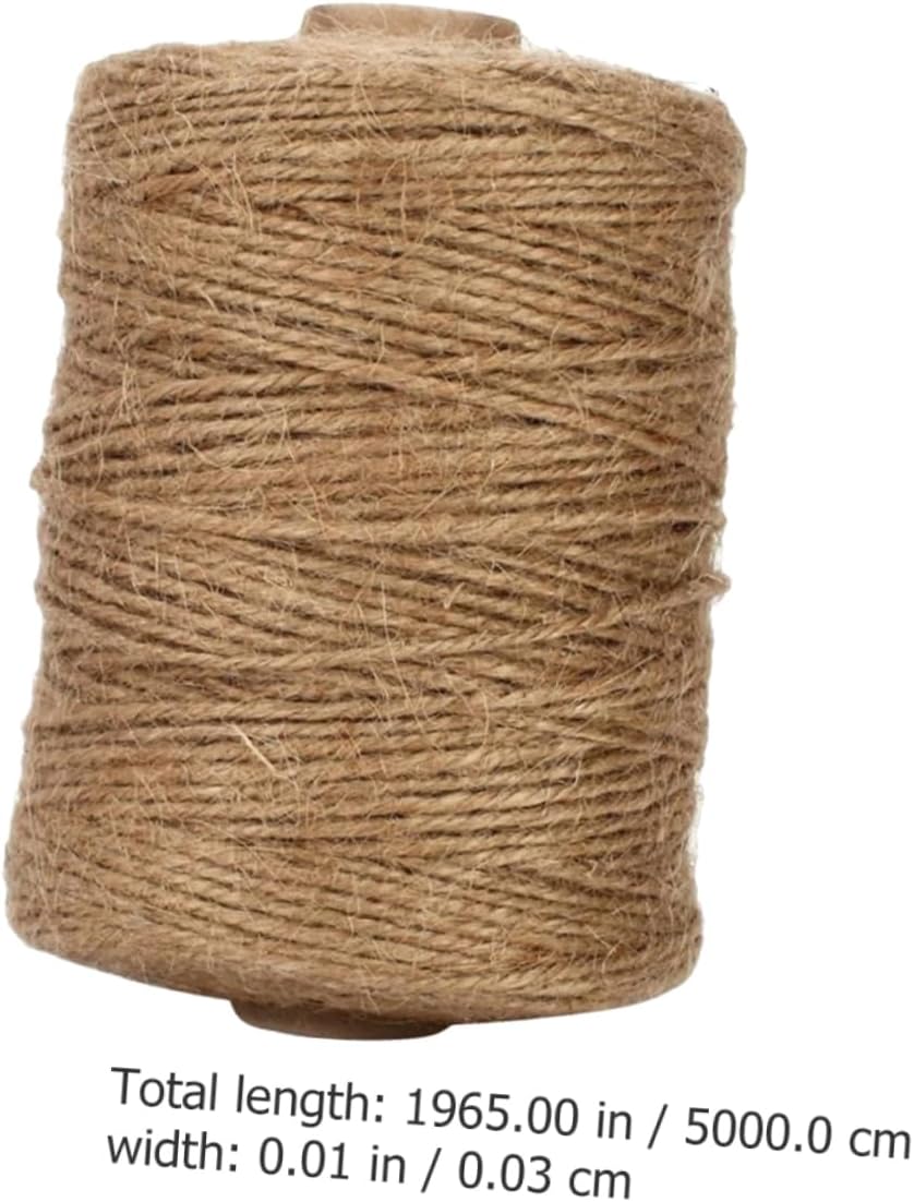 DOITOOL 4rolls Natural Jute Twine Garden Twine String for Crafts Wrapping Wedding Decor and Projects Jute Rope for Bouquets Scrapbooks and Festive Decorations