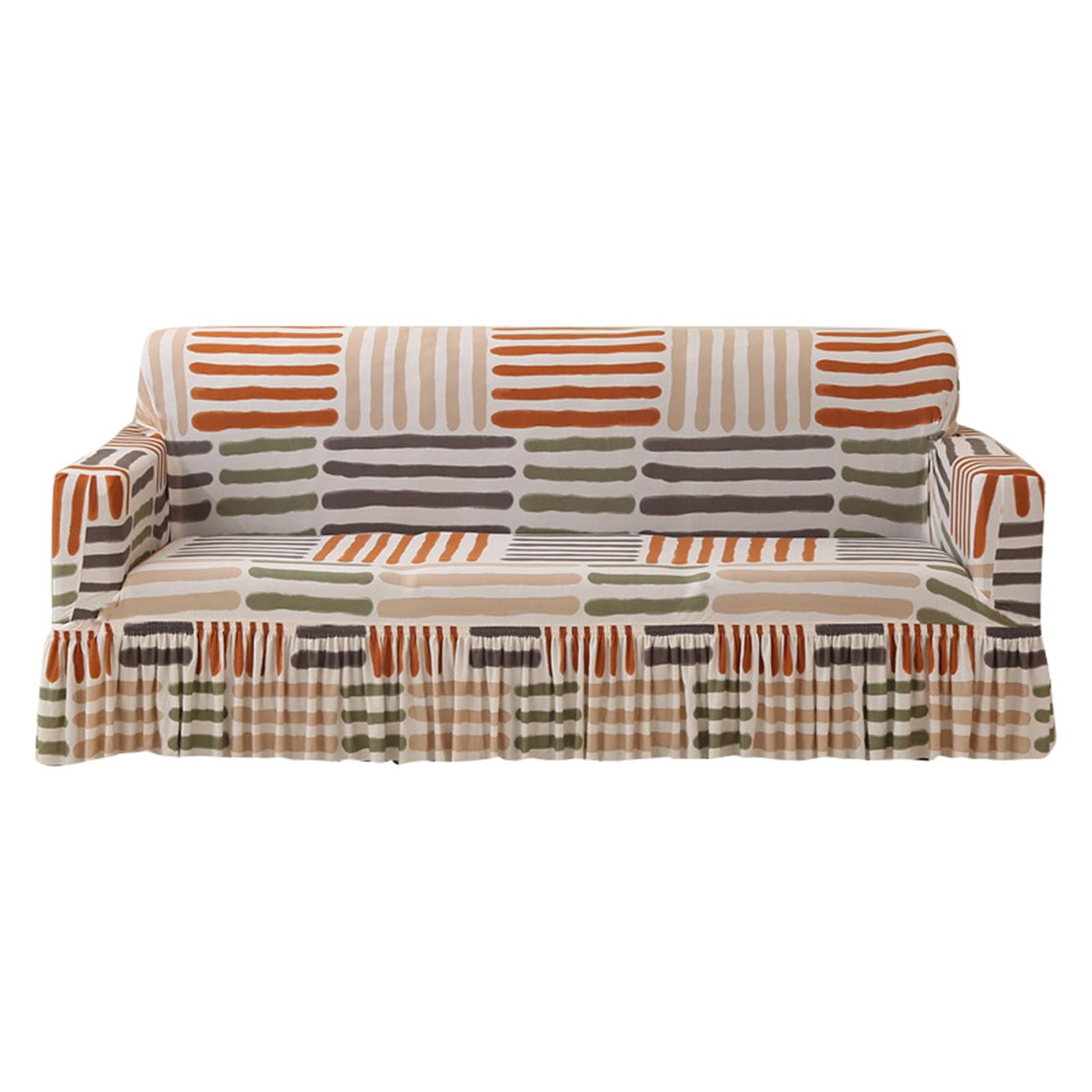 Mllepjdh Sofa Slipcover for 3 Seater, Slip Resistant with Armrests Printed Couch Protector, Machine Washable Color Optional Sofa Protector