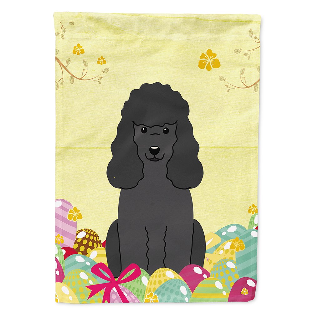 Drapeau de Pâques avec caniche noir pour raconter le printemps chez vous