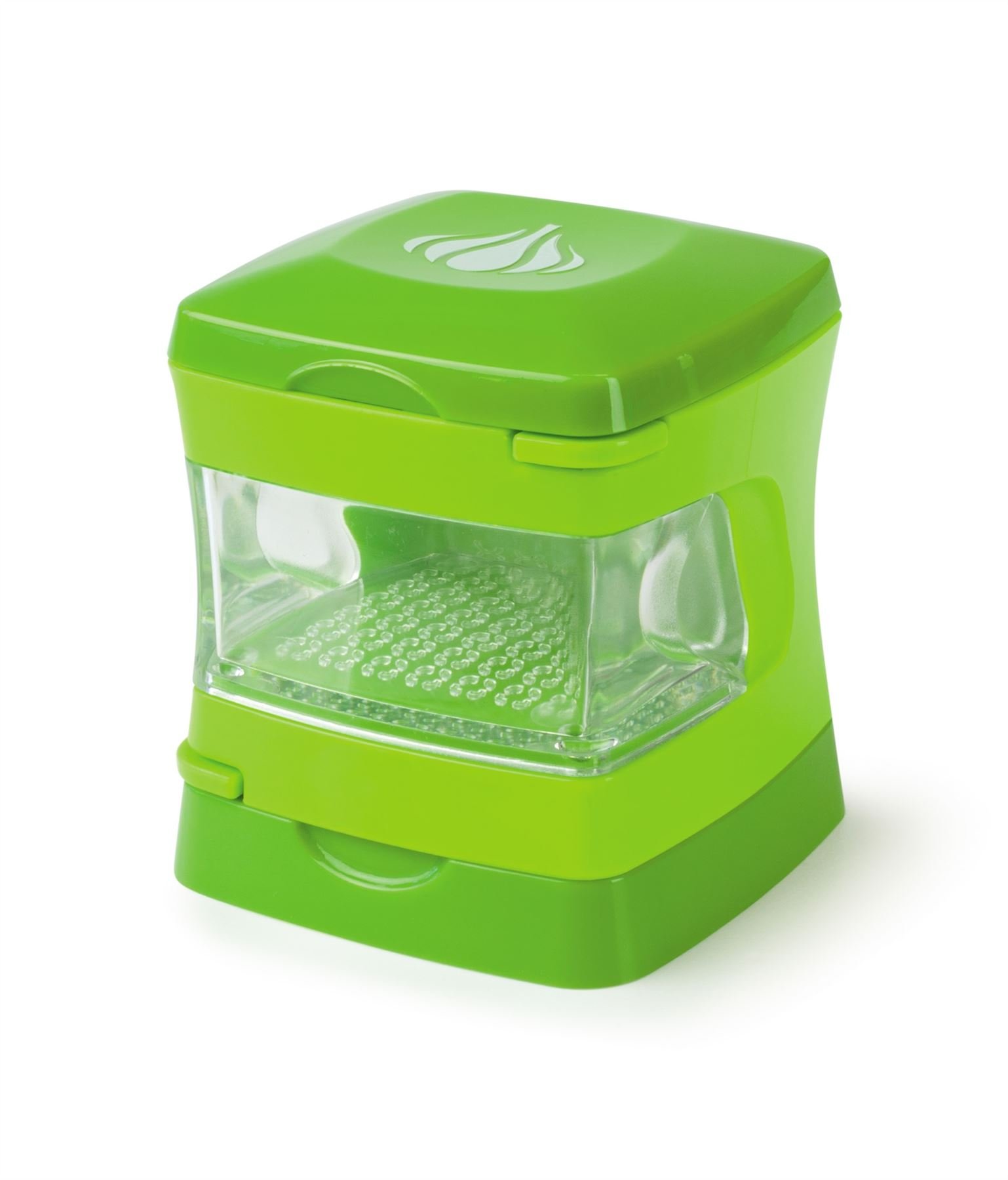 Zeal Green Garlic Press Dicer, Crusher, Cutter, Mincer, And Storage Container, Includes Silicone Garlic Peeler, Easy To Clean,