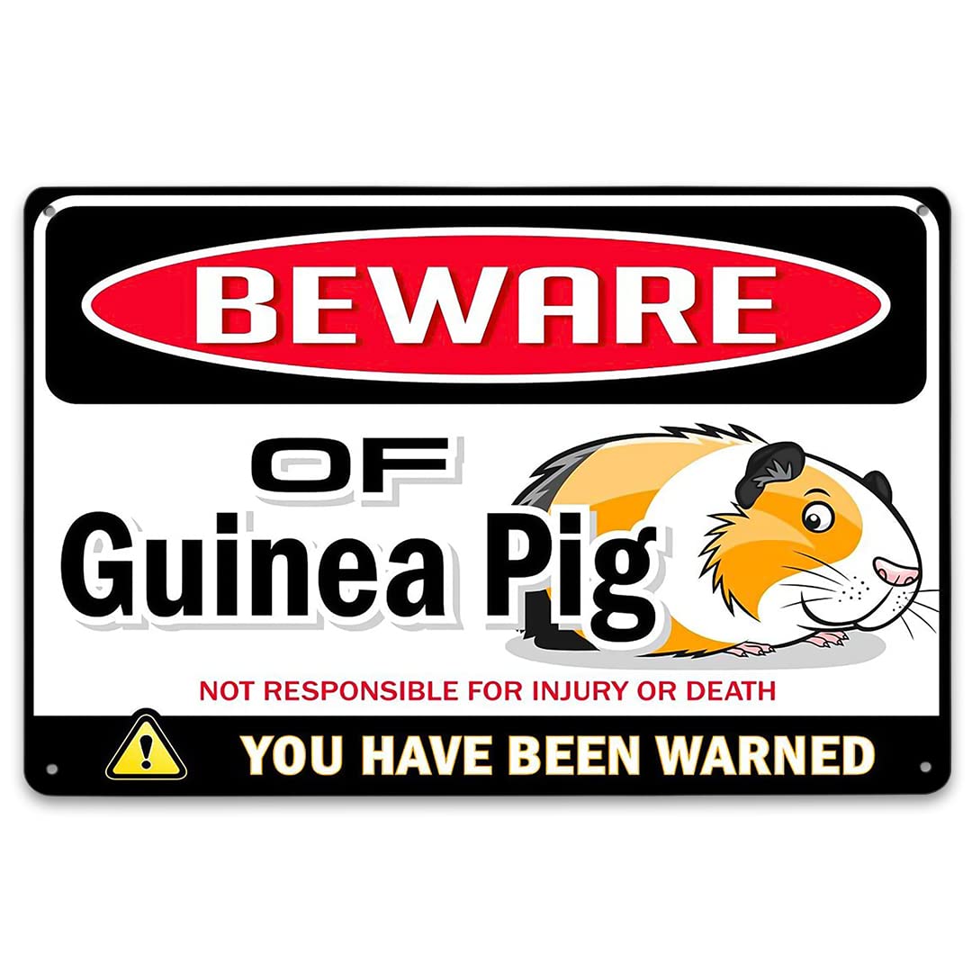 Kwqdozf As Pic Vintage Metal Tin Sign Guinea Pig Wall Art For Home Kitchen, 8X12 Inch