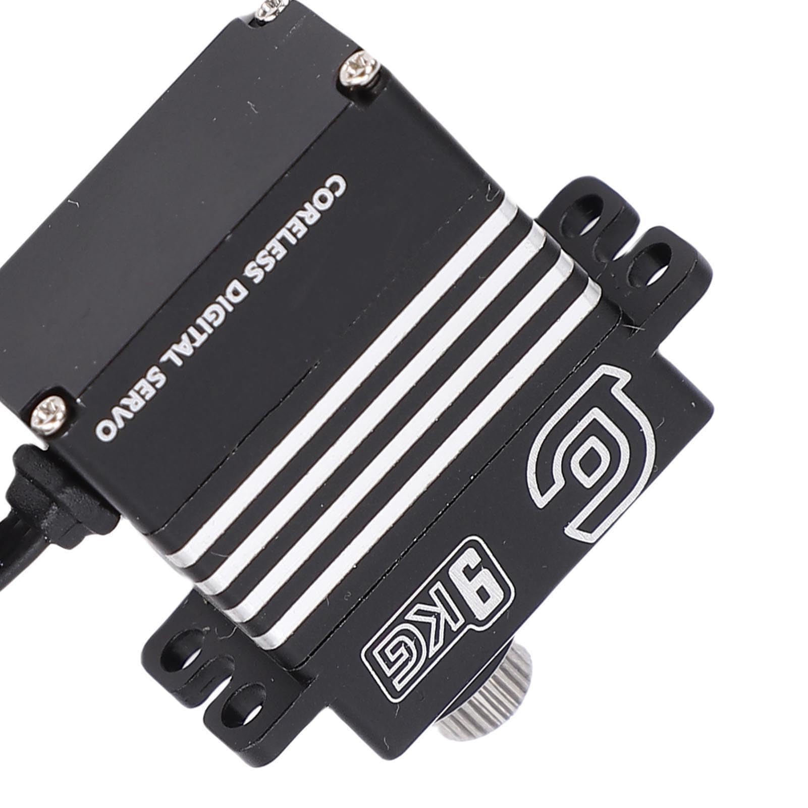 RiToEasysports Servo RC, Servo Digitale a Basso Rumore 9 Kg con Braccio per Cingolato SCX10 III 1/18 (BLACK)