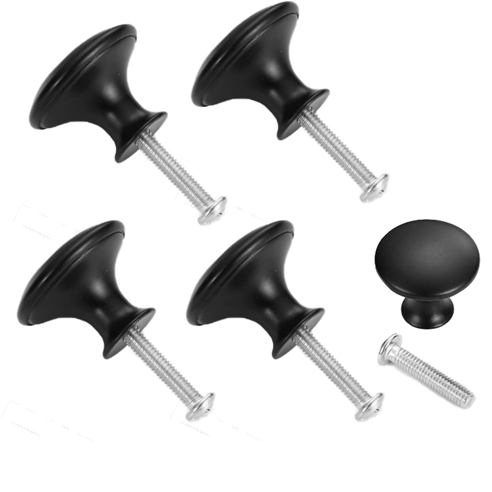 4 Pack Brushed Nickel Cabinet Knobs, Black