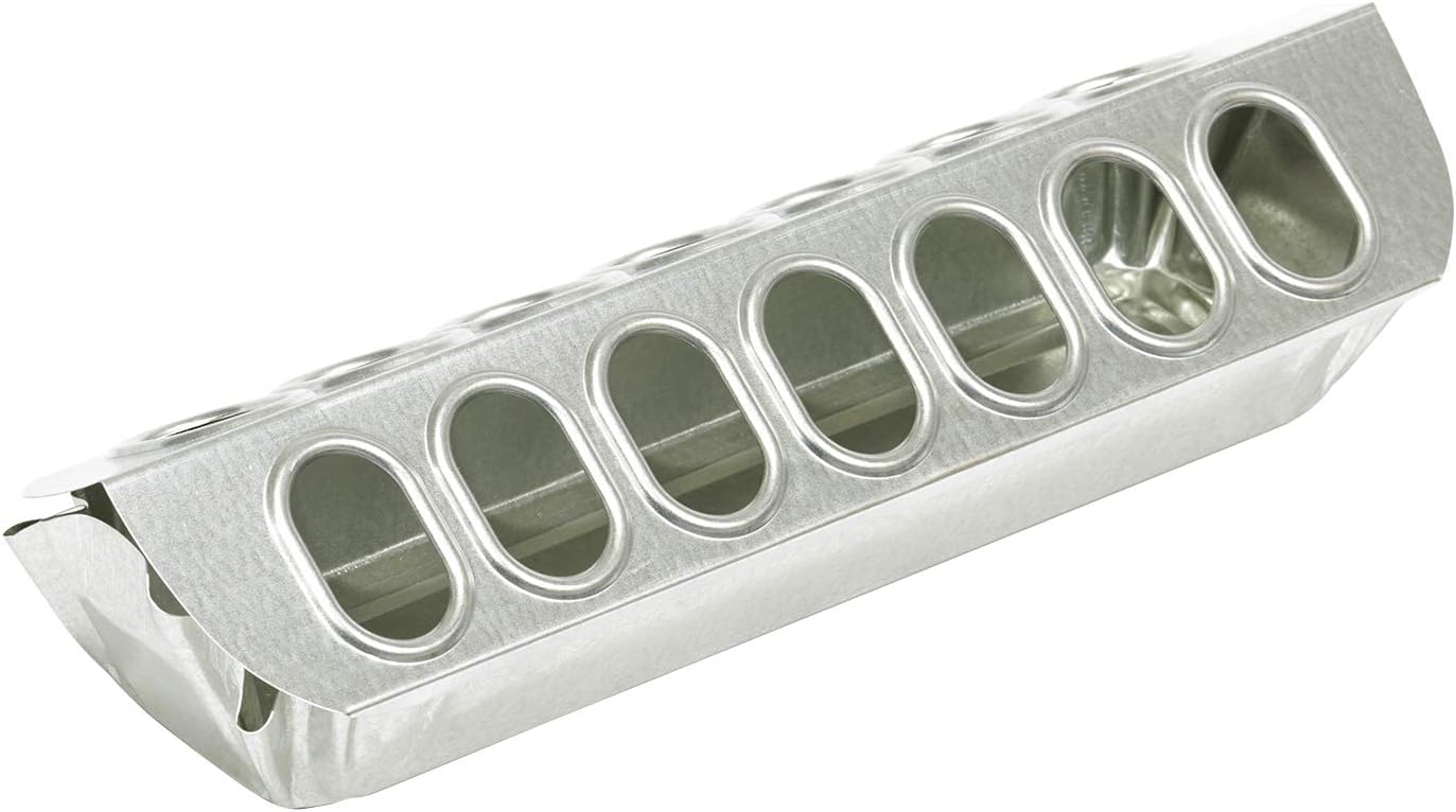 Little Giant Slide-Top 12 Inch Galvanized Poultry Ground Feeder - Durable Chicken Feed Tray Made in USA