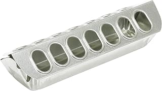 Little Giant Slide-Top 12 Inch Galvanized Poultry Ground Feeder - Durable Chicken Feed Tray Made in USA