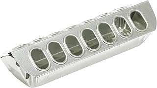 Little Giant® Slide-Top Poultry Ground Feeders | Galvanized Feeding Trough Tray | Durable and Lightweight Chicken Feeder | Made in USA | 12 Inches