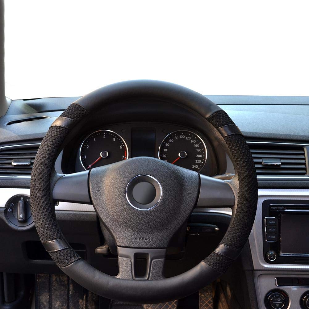 Lenkradhülle aus Mikrofaser, Rutschfeste Schutzhülle, für das Auto Schwarz