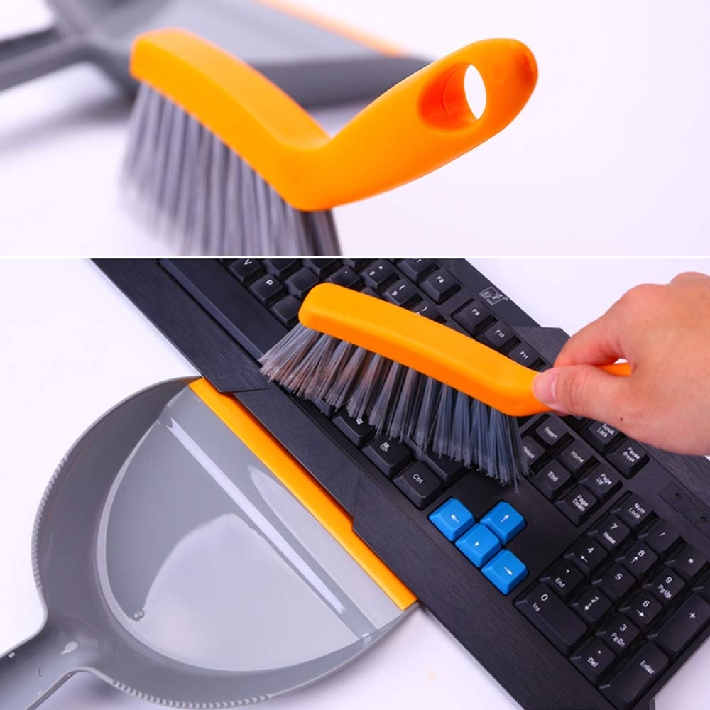Juego de Recogedor De Escoba Pequeña, Mini Recogedor y Juego De Cepillos Juego De Herramientas De Limpieza para Oficina, Hogar, Mesa, Cajón, Teclado