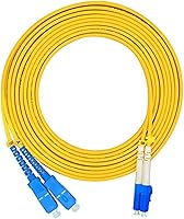 Vista 1 de 32.8 ft 33ft LC a SC dúplex 9/125 cable de fibra óptica monomodo puente cable de conexión óptico LC-SC