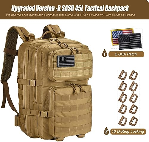 Miniatura 164 de Mochila táctica militar Molle mejorada mochila impermeable militar. Negro