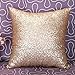 Neartime Decor Pillow Case, Solid Color Glitter Sequins Cafe Home Cushion Covers (Gold)
