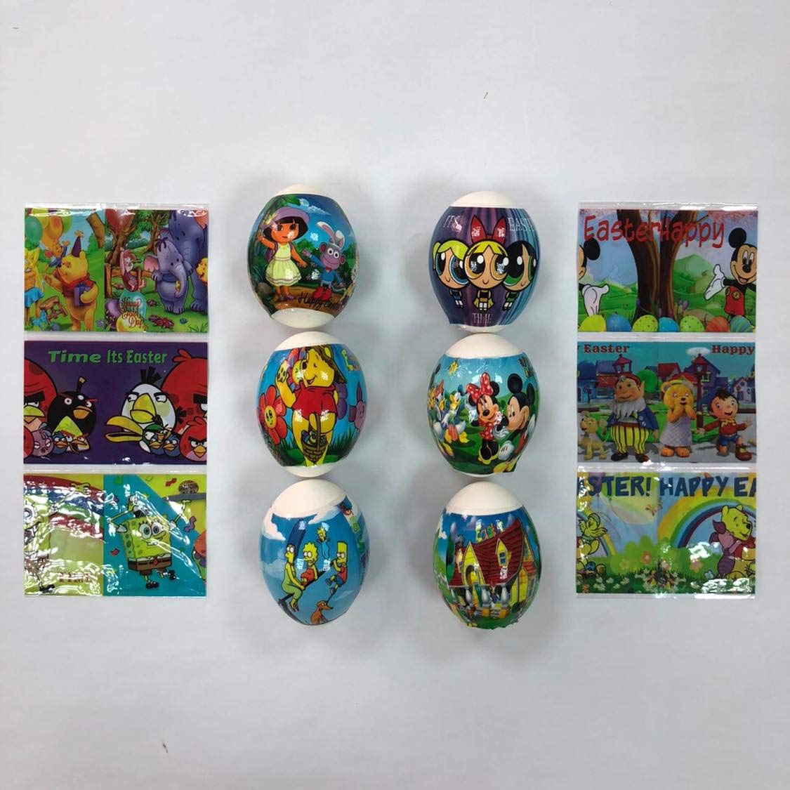 promolineEaster Egg Decoartion, Sticker Shrink, Egg Wrap. (12 Pcs) Characters
