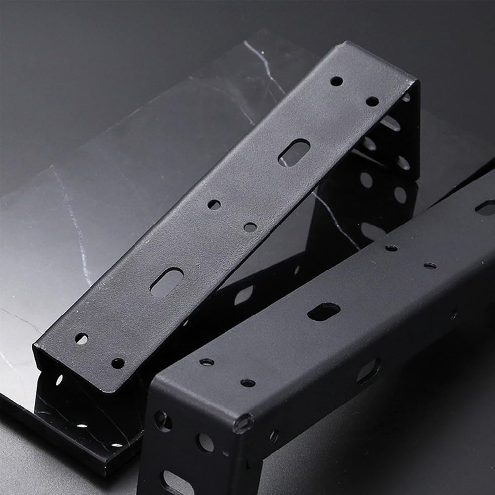 2 Piezas Escuadras para Estanterias Acero Inoxidable Soportes para Estantes Pesados Escuadras Metalicas Negro Soporte de Esquina Forma de L Montaje en Pared para Hogar Oficina 450mm