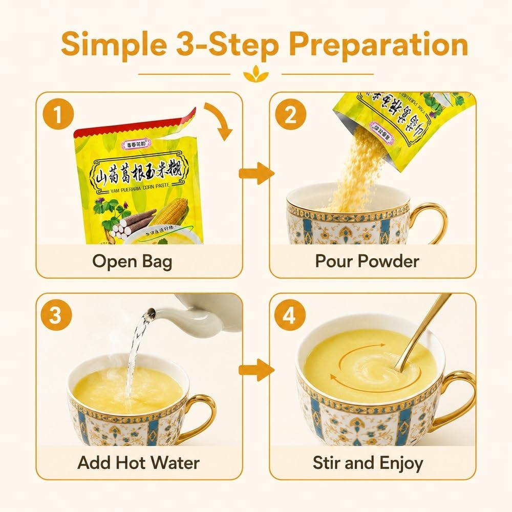 Porridge Istantaneo For Colazione In Polvere Di Mais Yam, 500 G*2 Confezioni Pasta Cereali Sostitutiva Del Pasto Rapido