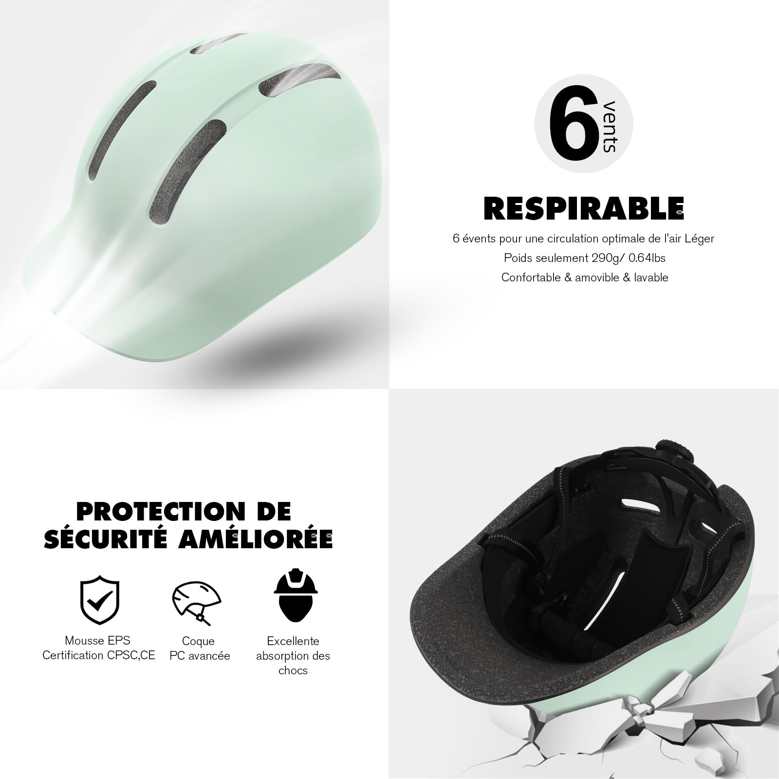Shinmax Casque de Vélo Adulte avec Peak Intégré - Léger et Aéré, Réglable pour VTT, Vélo de Ville, Route et E-Trottinette