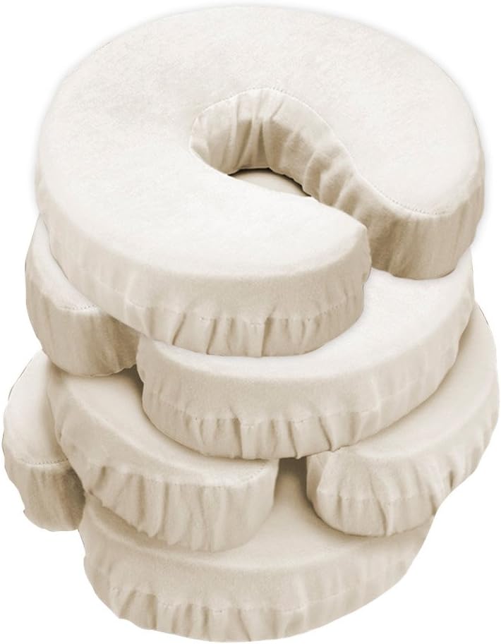 Master Massage Fitted Crescent Headrest Face Pillow Cradle Cover Pack of 4 ( for Face Cushion of Massage Table)