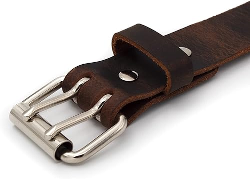Miniatura 7 de Cinturón de cuero doble Fabricado en Estados Unidos Cinturón de cuero para hombres Cinturón de trabajo para hombre de dos puntas Cinturones