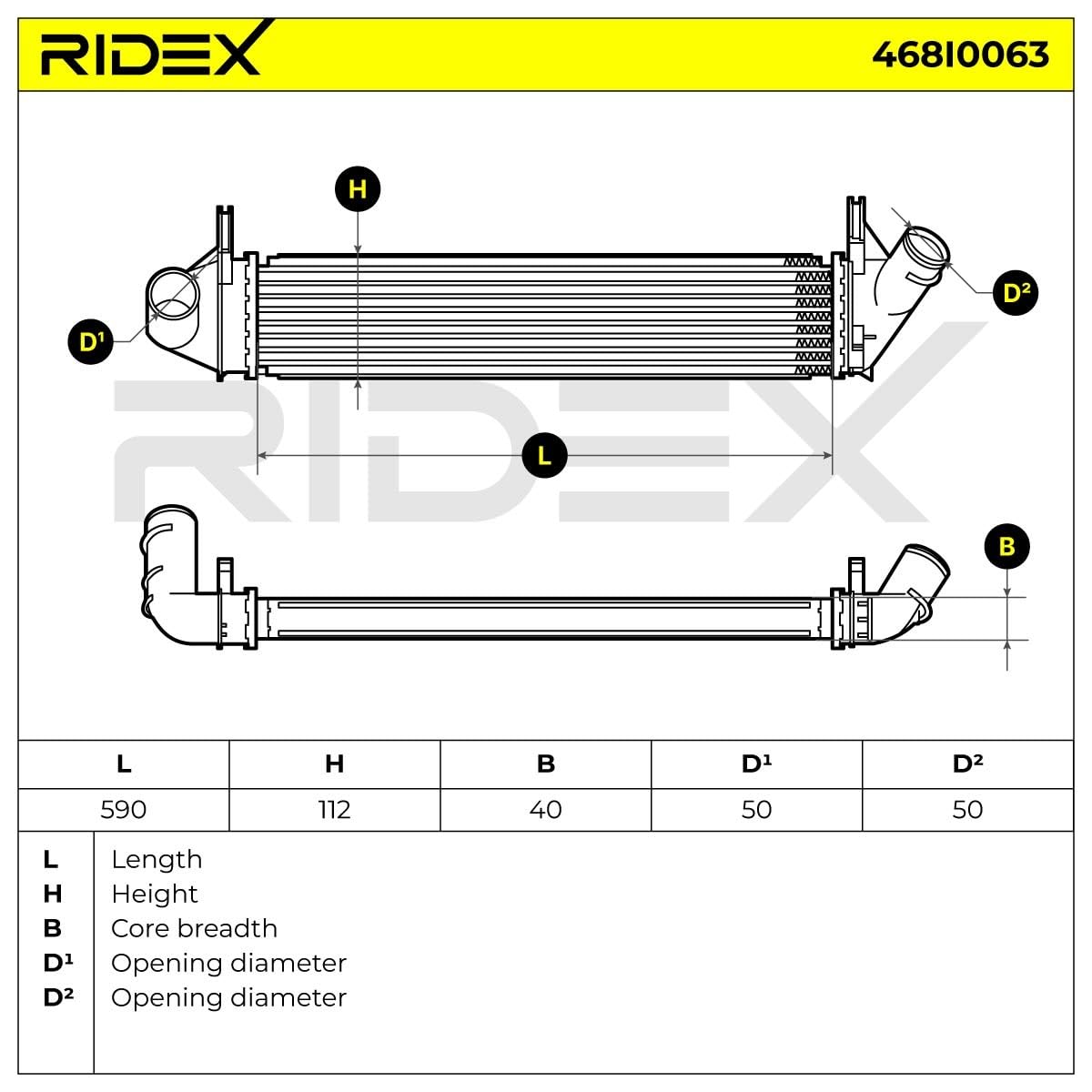 RIDEX 468I0063 Intercooler