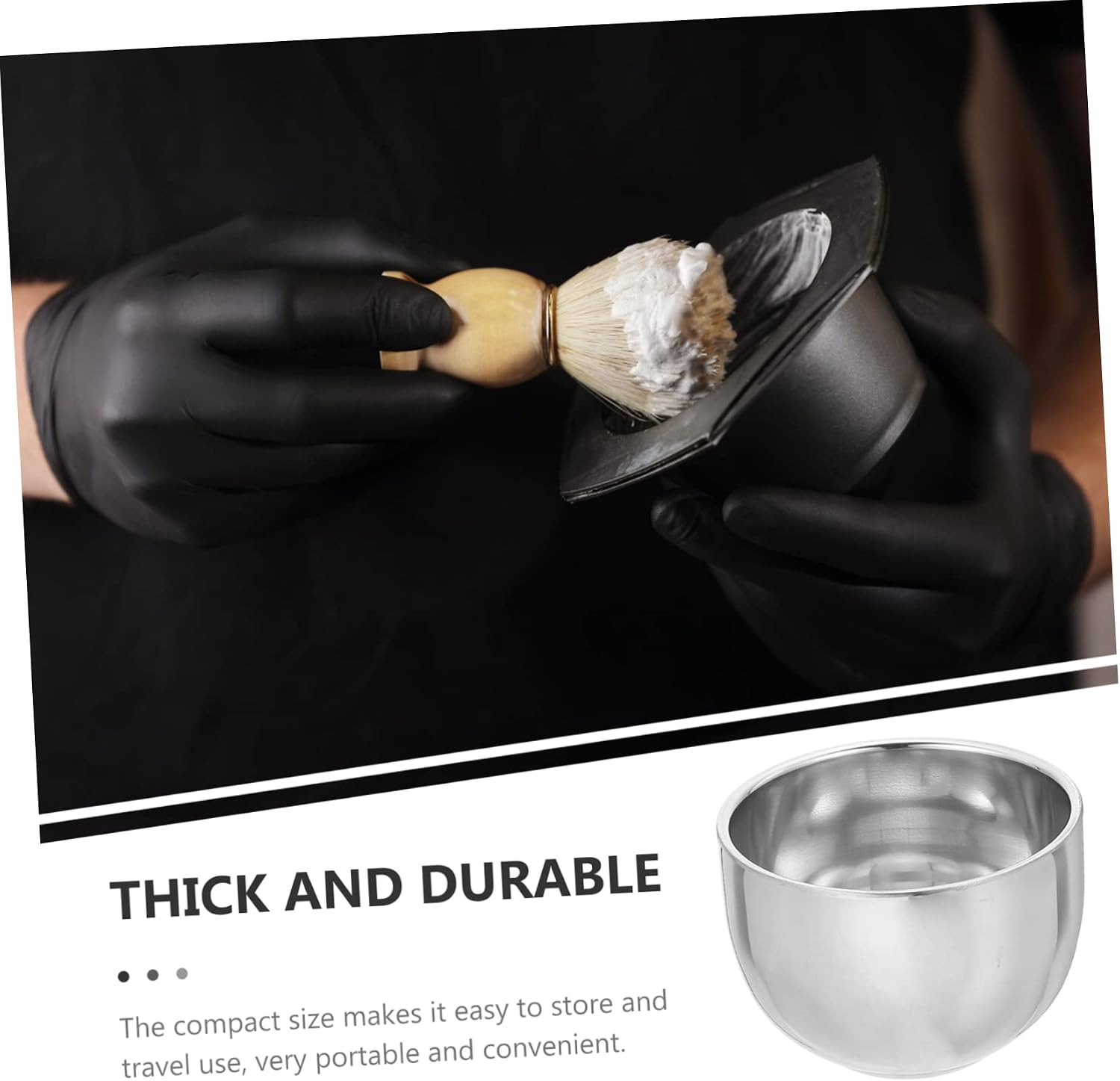 Outanaya 5pcs Shaving Mug Double Professional Shave Bowl for Men and Stable Design for Home and Barber Use Capacity