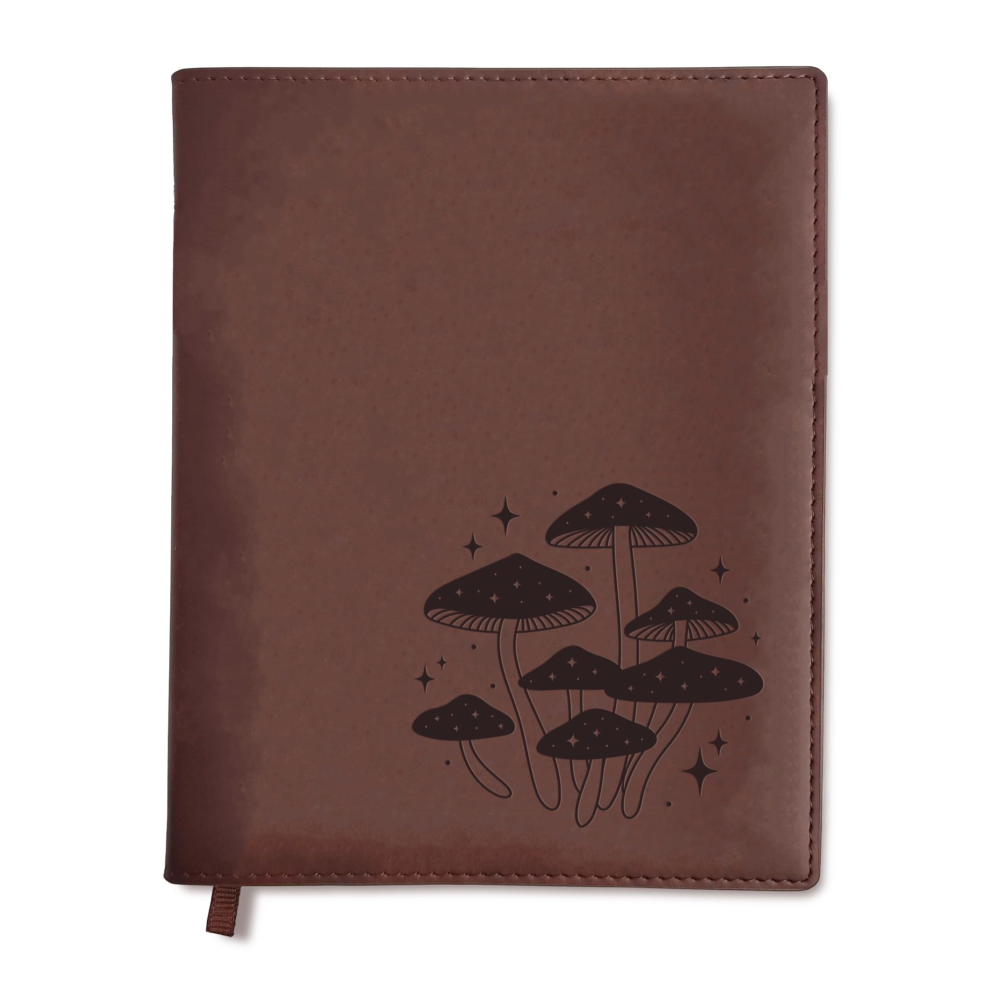 Journal en cuir champignon | Journal en cuir rechargeable pour homme et femme | Journal vierge avec charmant groupe de champignons