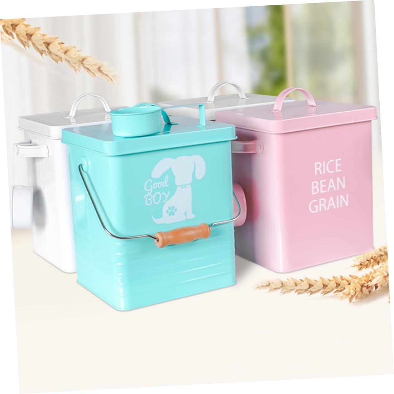 Yardwe Airtight Dog Food Storage Case Spoon for Pet Feeding Watering Supplies