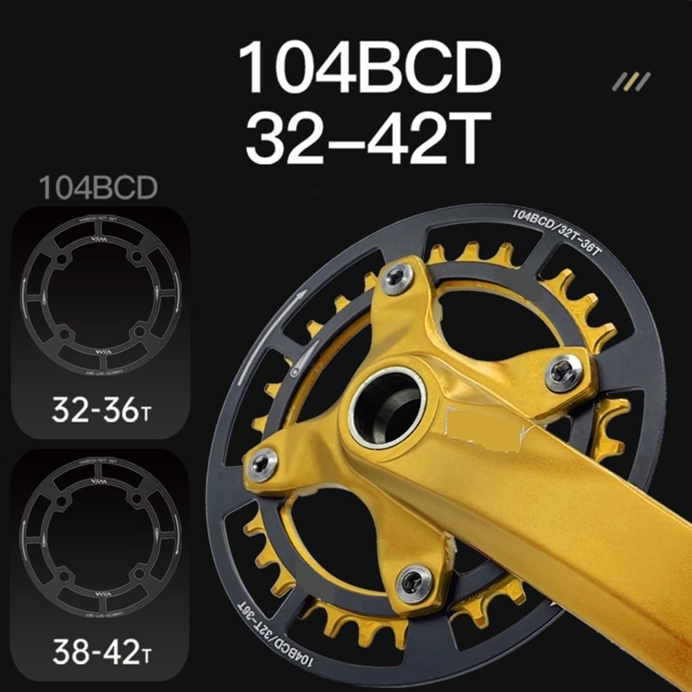 tarcza rowerowa, Pierścień łańcucha korbowego, rower górski 32T 36T BCD104mm osłona tarczy pojedyncza tarcza ochronna