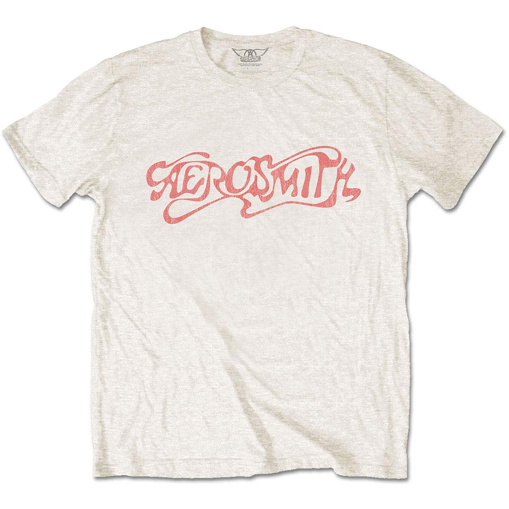 Aerosmith Classic Logo Official Tee T-Shirt Mens Unisex (Small) White