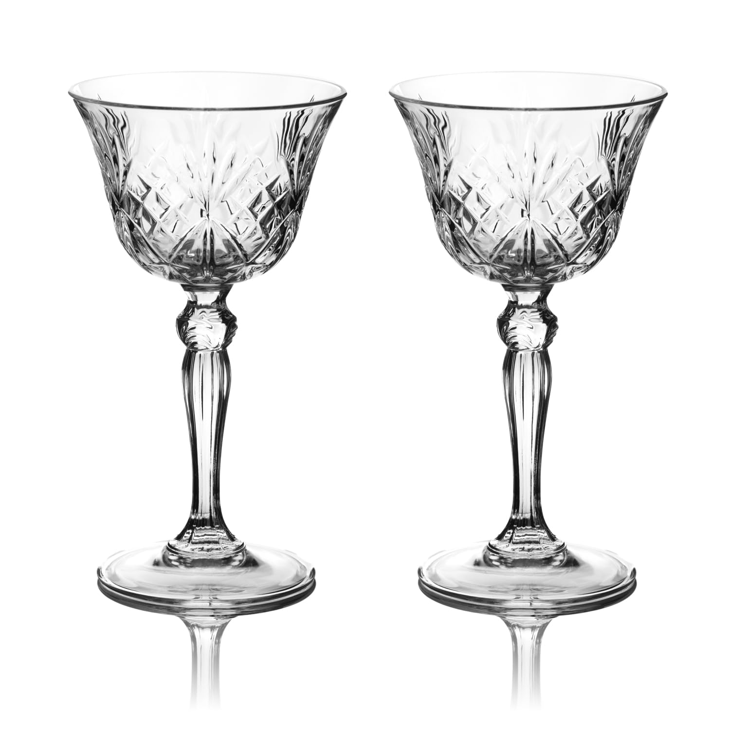 Copas de champán mini coupé DIAMANTE Chatsworth juego de 2 copas de cristal para cóctel y vermut