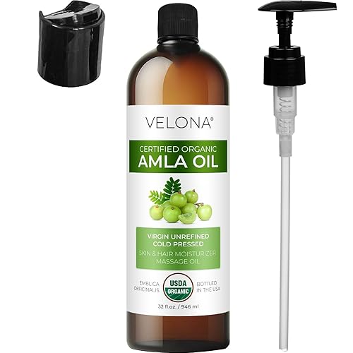 Miniatura 6 de velona Amla Oil USDA Certificado Orgánico - 32 oz  Aceite portador 100% puro y natural  Virgen extra, sin refinar, prensado en frío  Crecimiento del
