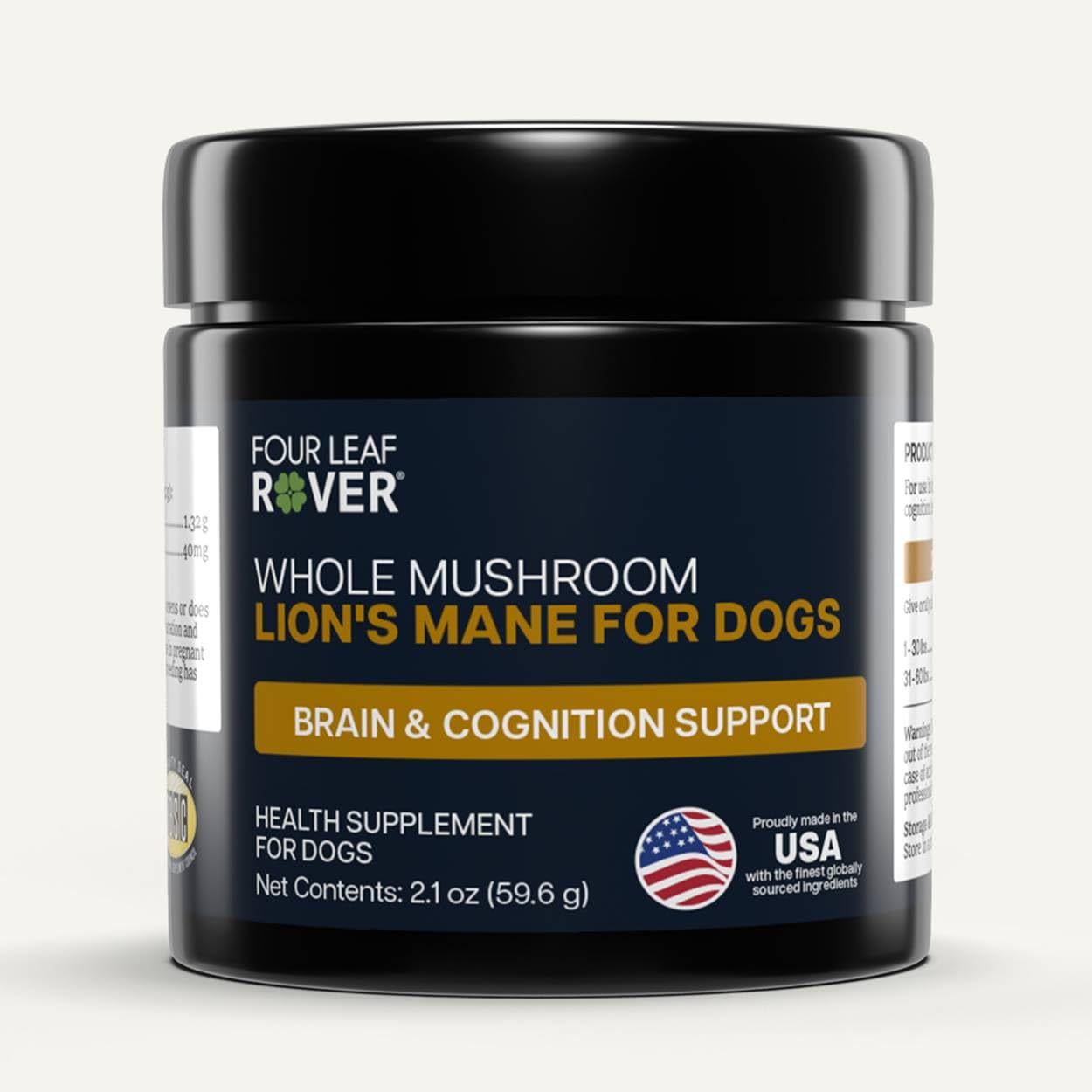 Lion's Mane Mushrooms for Dogs - Supports Healthy Brains and Nervous Systems in Dogs of All Ages - Organic Whole Mushrooms - 3rd Party Tested - 60 Day Large Dog Supply