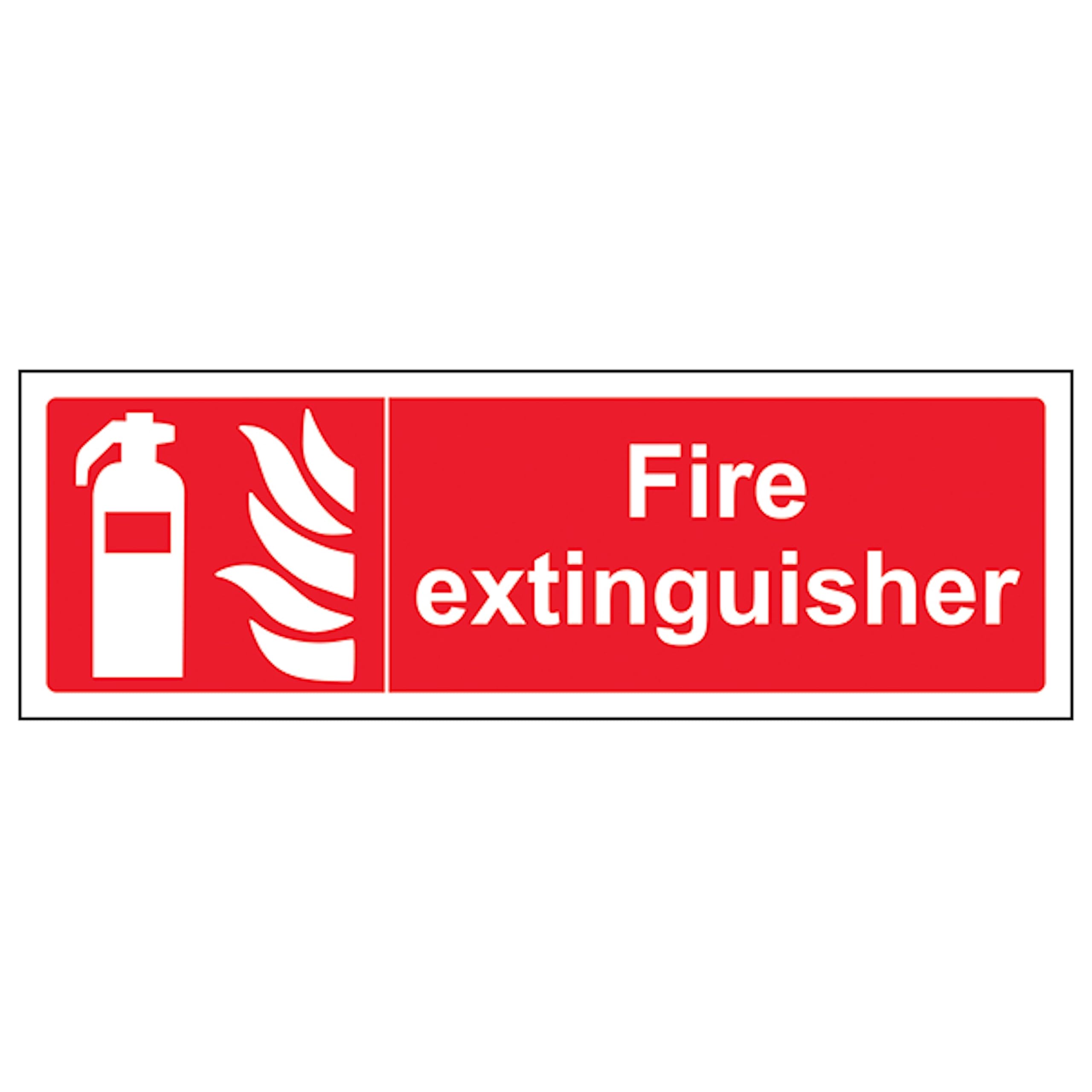 V Safety Fire Extinguisher - Landscape 450 x 150 mm - 2mm Rigid Plastic Safety Sign