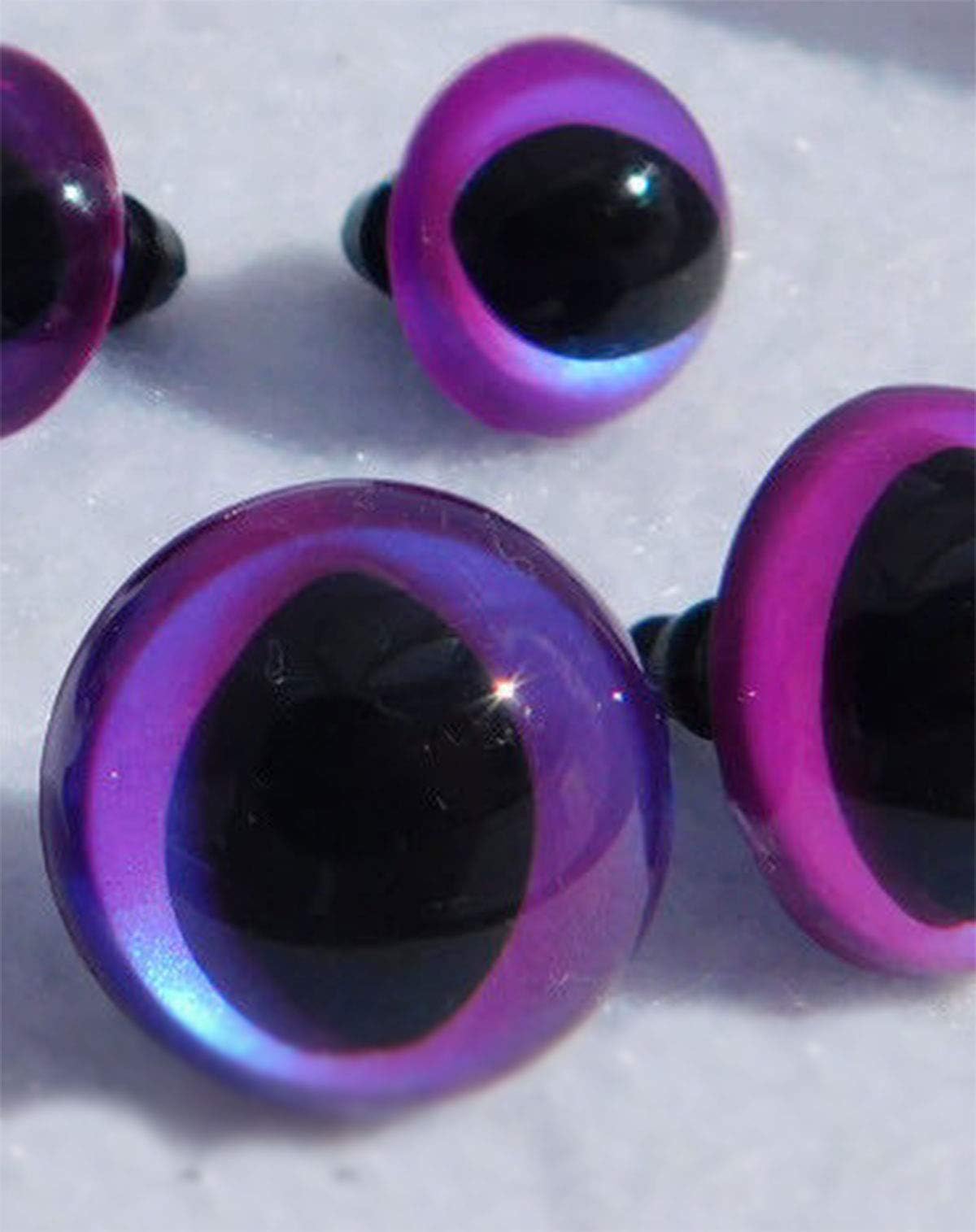 COLIBROX Violet Nebula Safety Eyes Cat Eyes Sew Crochet Amiguruml Knit Dragon Frog Monster, 4 Pair (15mm)