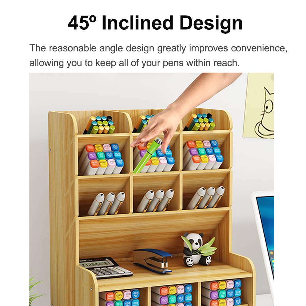Amazon.com: Hggzeg Wooden Desk Organizer with Drawer, Large