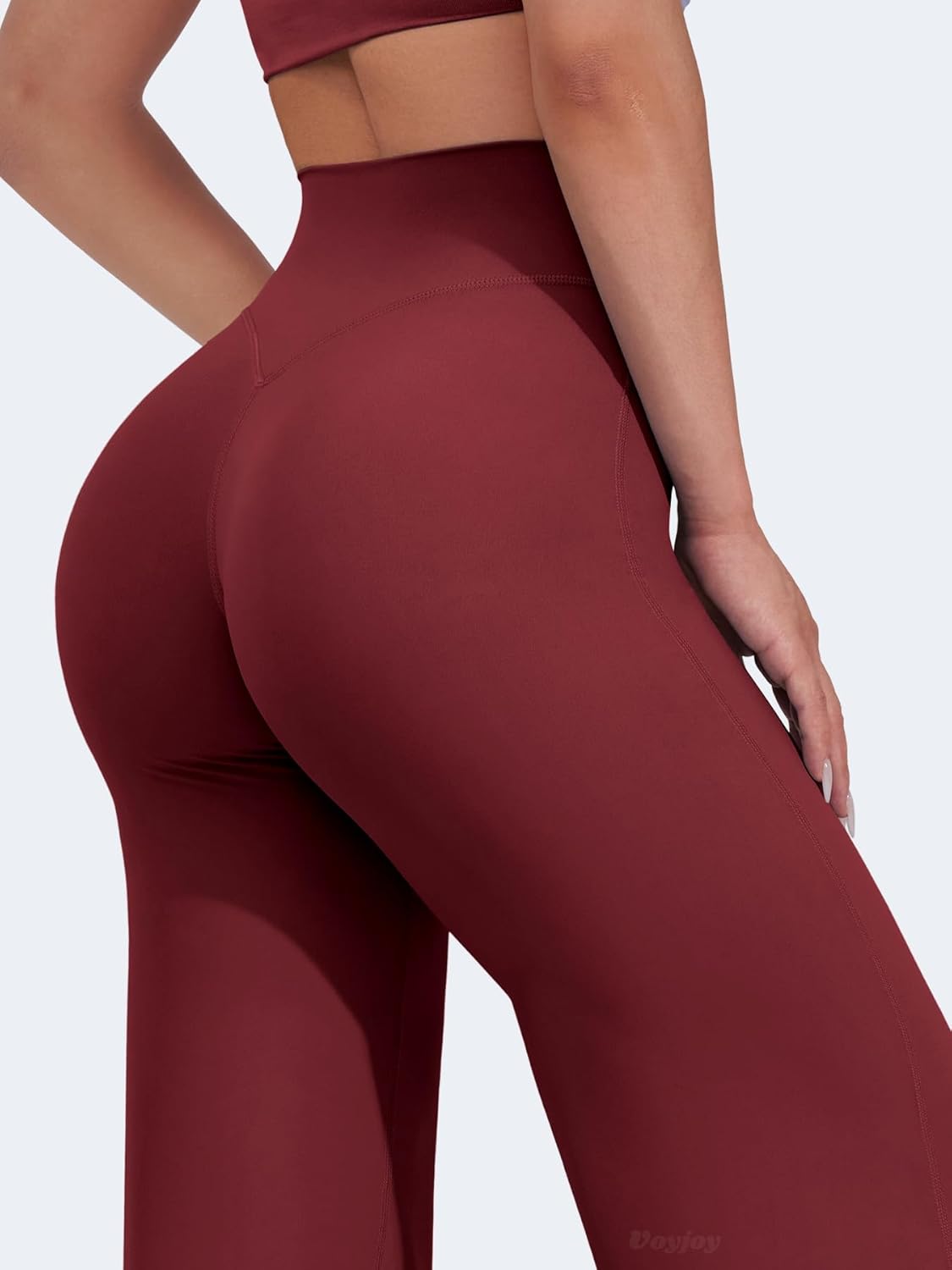 VOYJOY Straight Leggings Bottoms Wide Leg Pants for Women 29"/ 31.5"/33"/35" High Waist Stretch Casual Sweatpants - Image 3