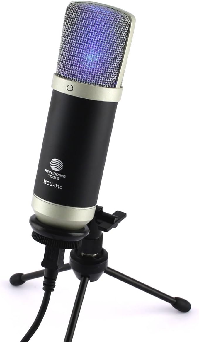 MCU-01–C USB Studio Microphone Hiphop, Rap, Home Recording, For Windows & MAC; Vocal Microphone Hyper-Cardioid Condenser Microphone Frequency Response 30–20000 Hz