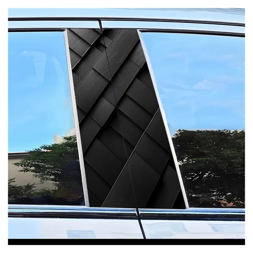 Dabhuoc One Color Car Parts 2Pcs Car Center Column Decal Weave Pattern Scratch Resistant Film