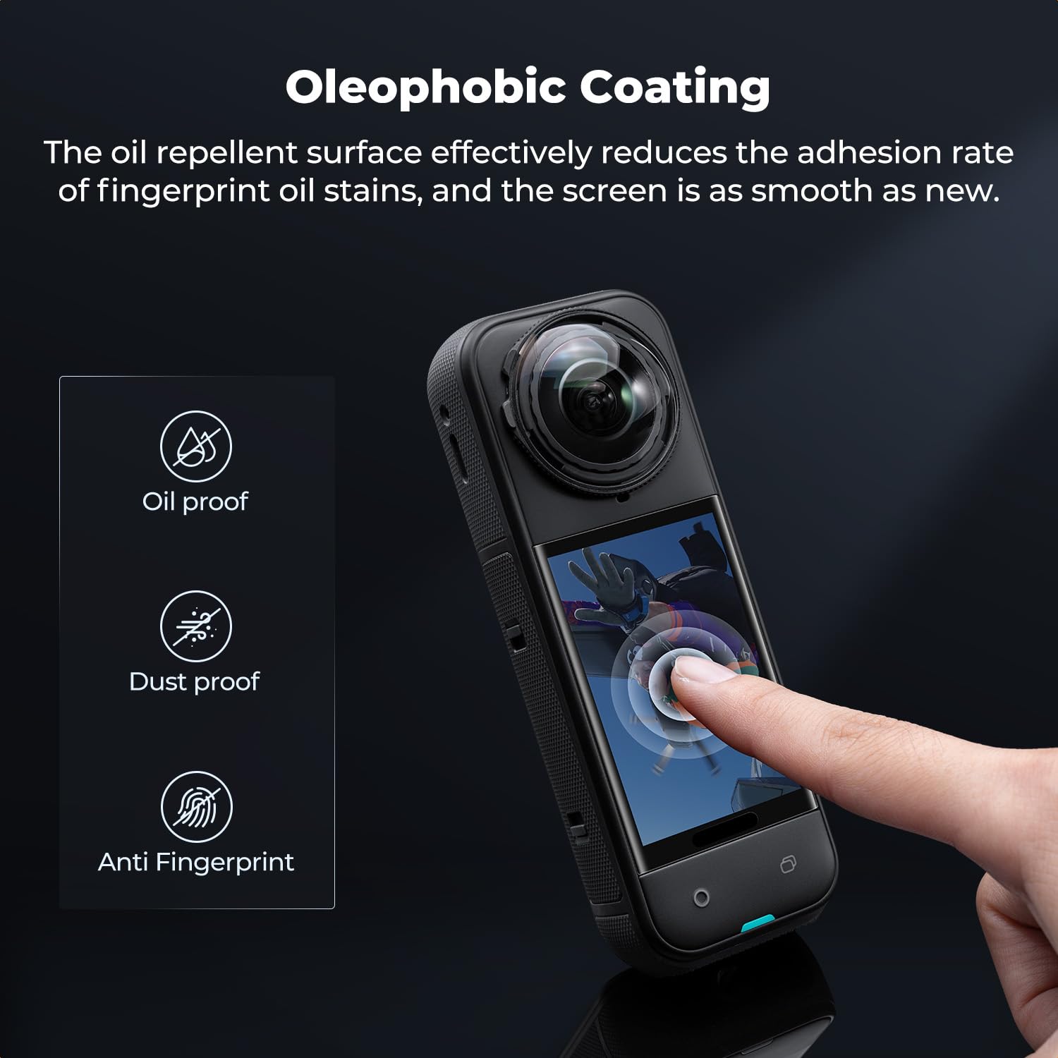 K&F Concept Osłona ekranu do akcesoriów Insta360 X5 (3 sztuki), folia ochronna ze szkła hartowanego do Insta360 X4/Insta 360 X5, Ultra HD, twardość 9H, odporna na zarysowania