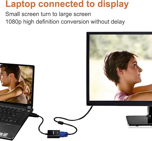 Miniatura 4 de ONTEN Adaptador HDMI a VGA, HDMI a VGA, adaptador de HDMI a VGA, chapado en oro, 1080P Active HDMI a VGA, convertidor de video macho a hembra