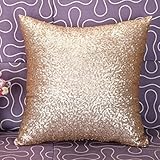 Solid Color Glitter Sequins Throw Pillow Case 40cm*40cm WensLTD (Gold)