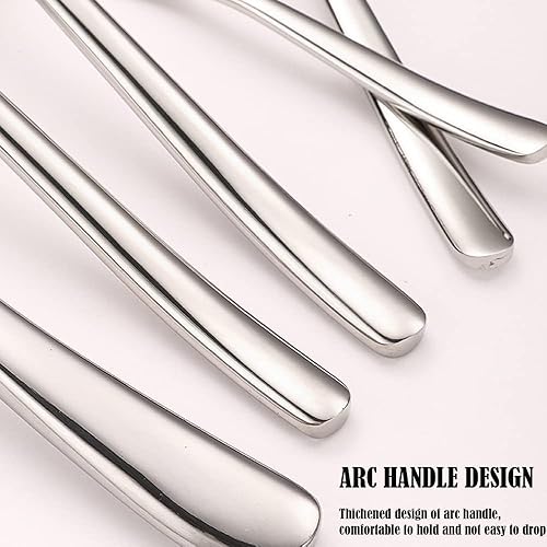 Miniatura 6 de Siaiqiang - Cucharas de sopa redondas grandes, paquete de 4 cucharas coreanas de acero inoxidable 188 de alta calidad con asas largas, cucharada de