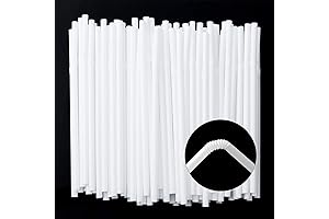 ALINK 500-Pack White Flexible Plastic Drinking Straws for Your Perfect Sip