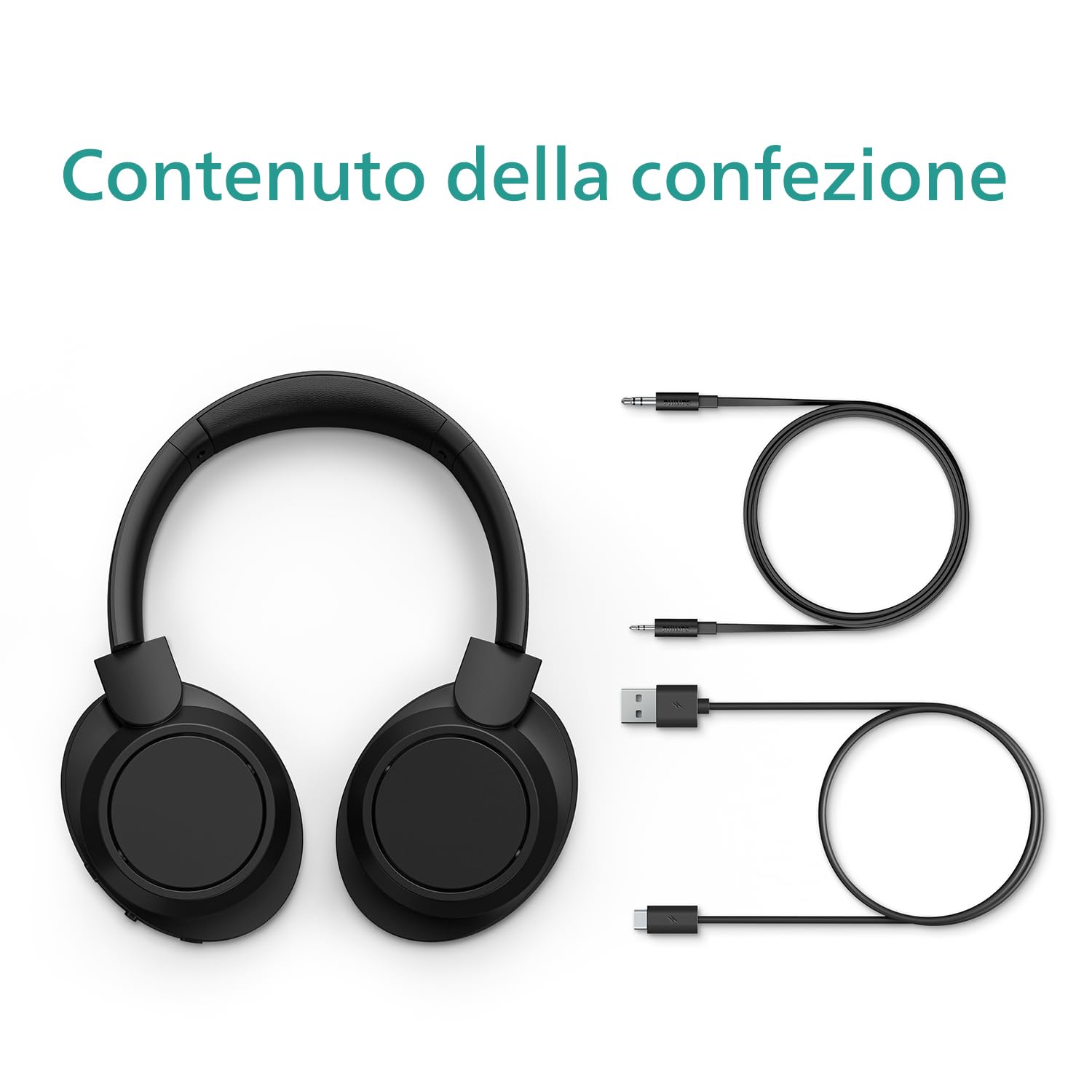 Philips TAH6509BK/00 Cuffie Bluetooth wireless Over-Ear con cancellazione del rumore - qualità superiore della chiamata, assistente vocale compatibile con 70 ore di tempo di riproduzione - Nero, 2024